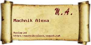 Machnik Alexa névjegykártya